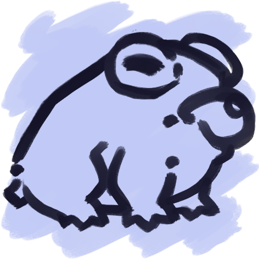 Michaela Nolte's Logo: Simple Illustration eines Frosches mit herausgestreckter Zunge.